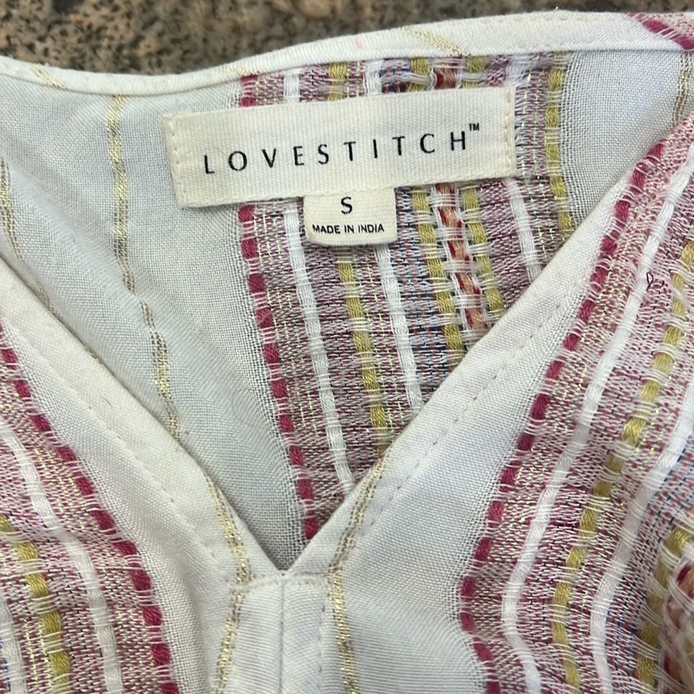 Lovestitch White and Pink Dolman Sleeve Tie-Front Blouse - Picture 4 of 5